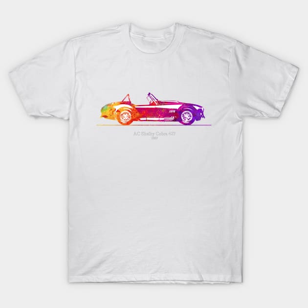 AC Shelby Cobra 427 1967 Watercolor Illustration T-Shirt by SPJE Illustration Photography